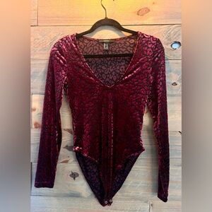 VELVET BURNOUT WHIMSY FAIRY DELICATE FEMININE  BODYSUIT